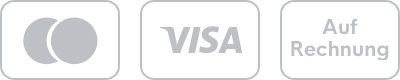 Zahlungsmöglichkeiten: Mastercard, Visa, Auf Rechnung