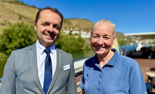 Hotelmanager Nuno Kreuzfahrtleiterin Rosi Douro Spirit