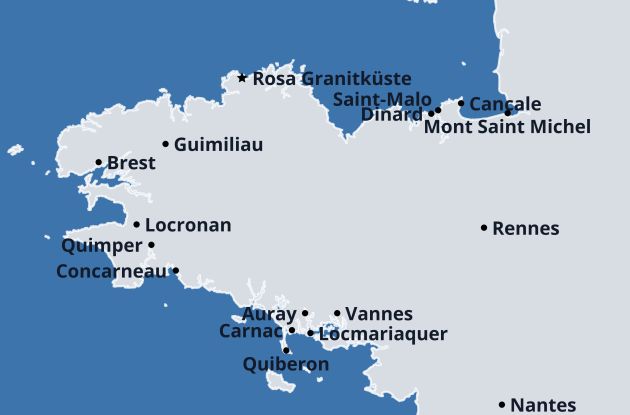Karte Atlantikzauber Bretagne