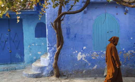 Blaue Hausw&auml;nde in Marokko