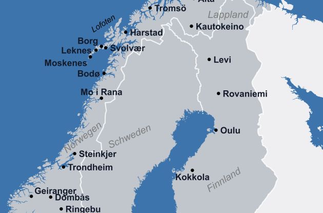 Karte Grosse Skandinavien 2026
