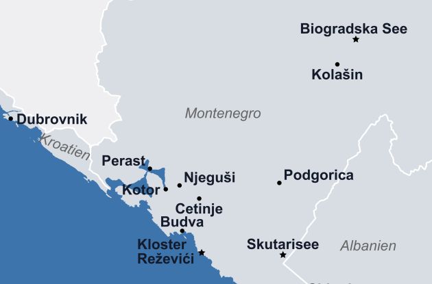 Karte Montenegro 2025