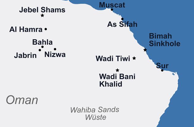 Karte Oman 2026