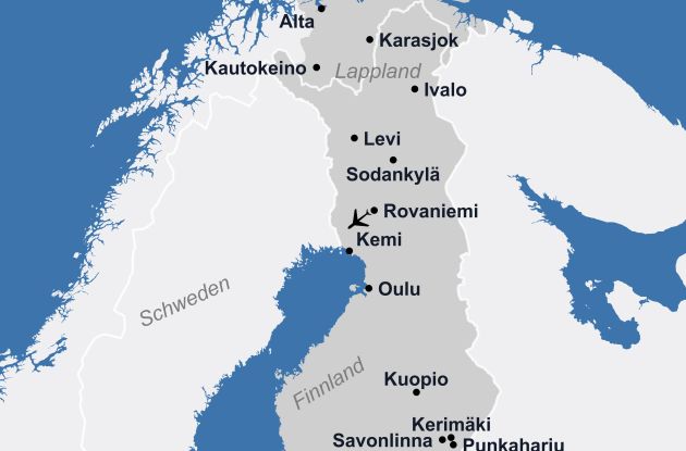 Karte Finnland Lappland Nordkap 2026